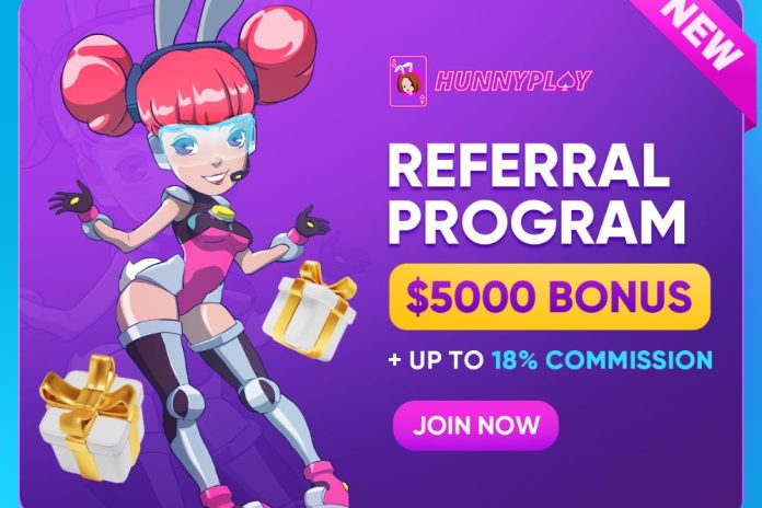 HunnyPlay's New Referral Program: $5000 Bonus & Up to 18% Commission