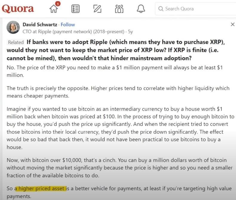 Ripple CTO Explains: You Need $1,000,000 XRP Price to Make $1,000,000 Payment