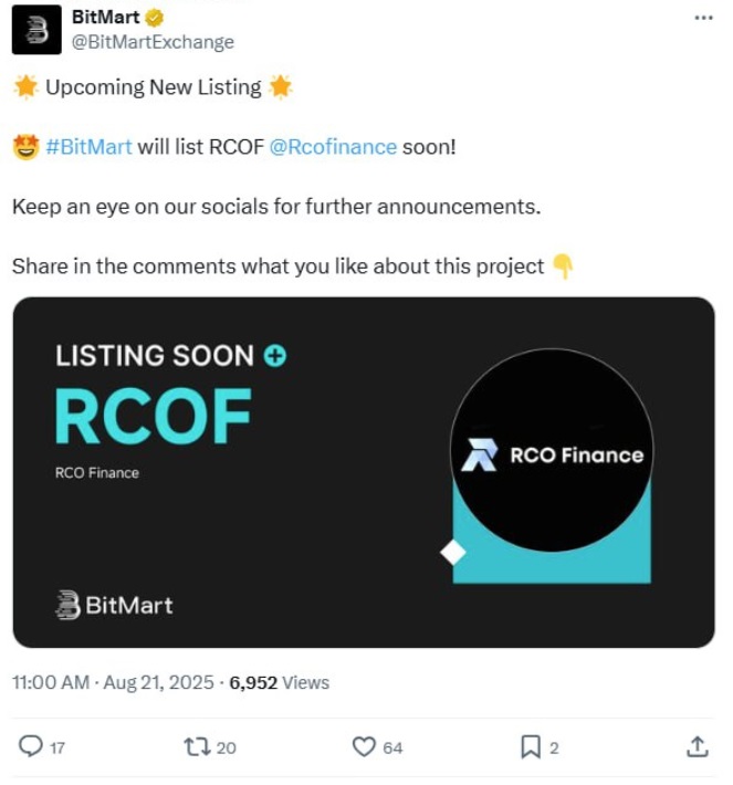Final Stage: RCOF Token Presale at $0.16 Ends Soon Before Bitmart Launch