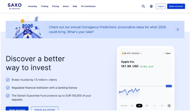 Danish investment bank offering cryptocurrency CFDs alongside traditional assets with institutional infrastructure