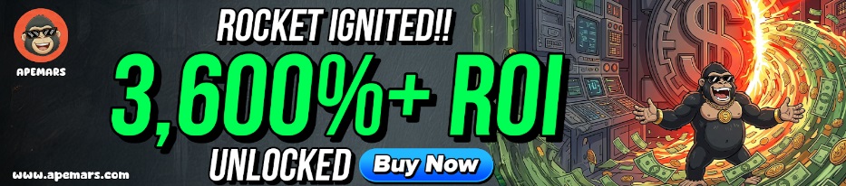 Top 7 Meme Coins to Watch Now: APEMARS Stage 13 Offers Early Access With 3,694%+ ROI and Next Crypto to Hit $1 Potential