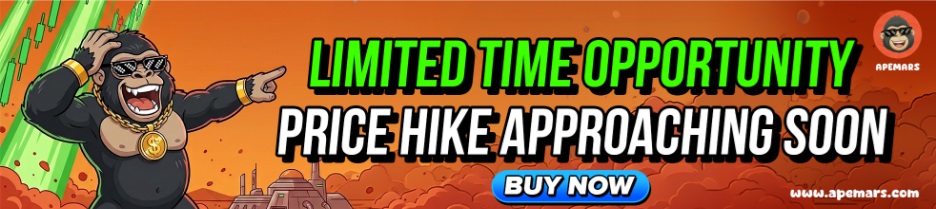 9 Best Cryptos to Buy Today: Unlock APEMARS at $0.00022327 With 2,300% ROI Potential, Stage 16 Presale Heating Up Fast