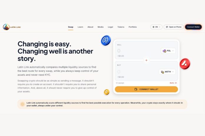 Latin Link Presents a Multichain, Non-Custodial Interface for Swapping Crypto Assets