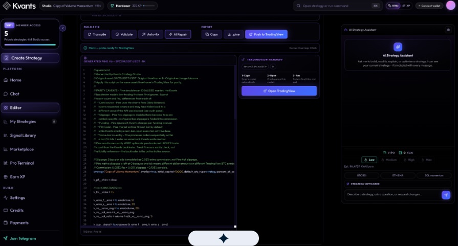 Kvants Studio Is Breaking AI Trading’s Walled Garden With Pine Script Exports